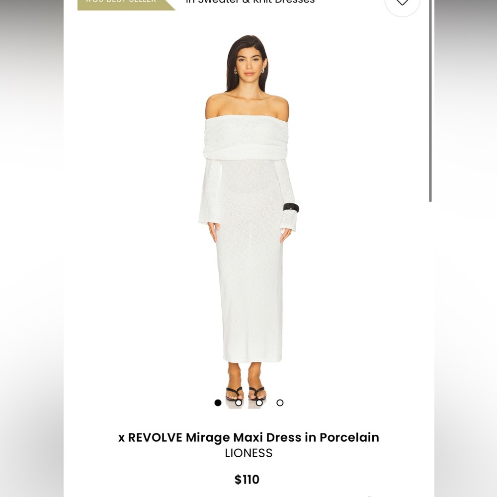 Lioness x Revolve Mirage off the shoulder Maxi Dress in white boucle